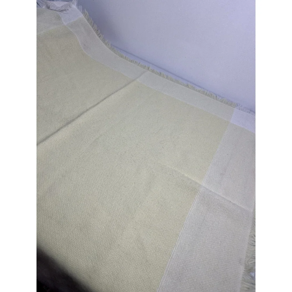 Vtg Churchill Handwoven‎ Baby Blanket All Orlon Acrylic Yellow White